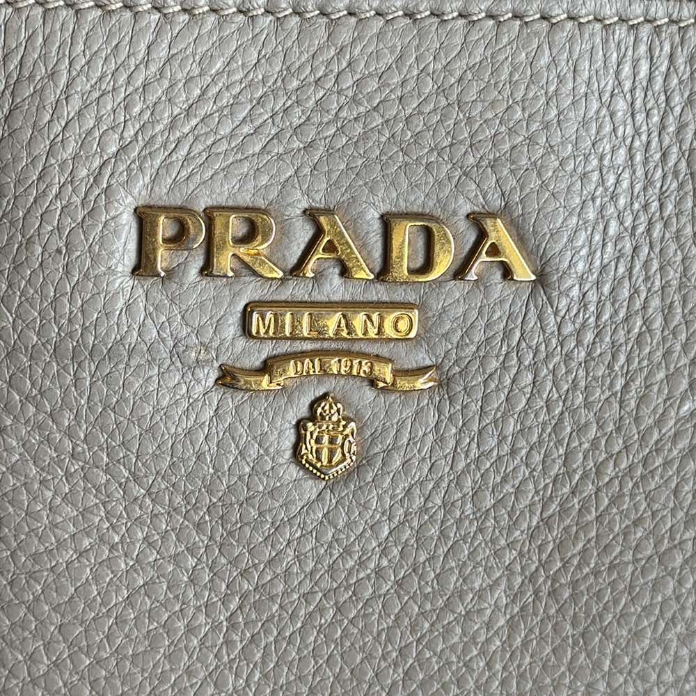 PRADA MILANO Logo Shoulder Hand Tote Bag Leather - Picture 10 of 17